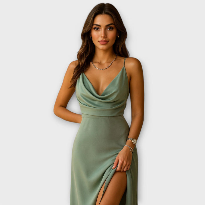 Maxikleid Damen Fließende Form mit offenem Rücken