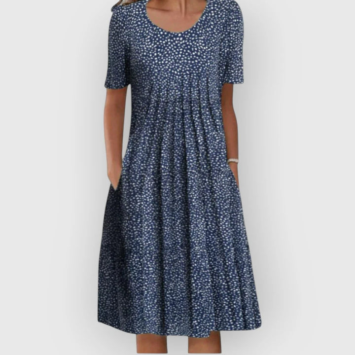 Midikleid mit Blumenmuster für Damen Bedruckte Oberfläche mit Seitentaschen