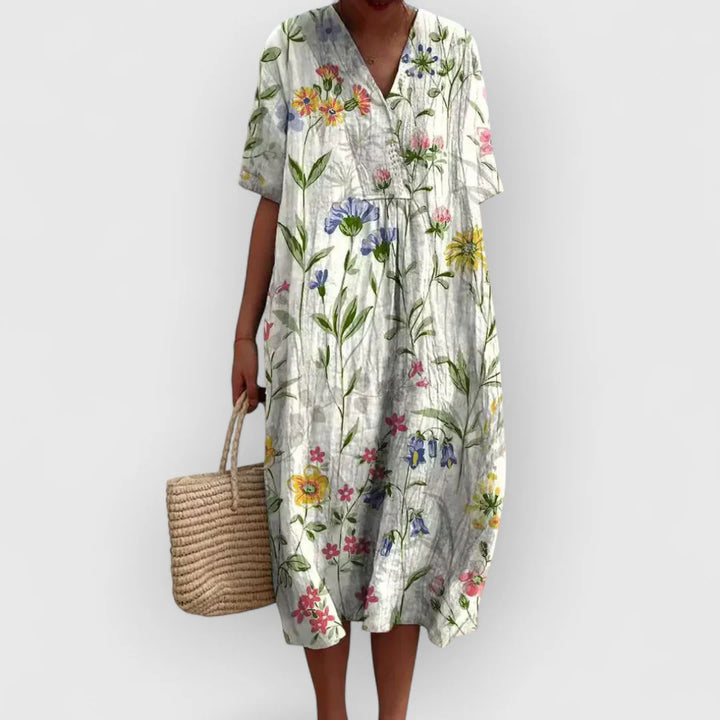 Midikleid mit Blumenmuster für Damen Strukturierte Oberfläche mit Allover-Print