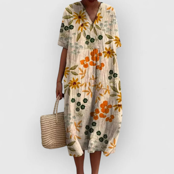 Midikleid mit Blumenmuster für Damen Strukturierte Oberfläche mit Allover-Print