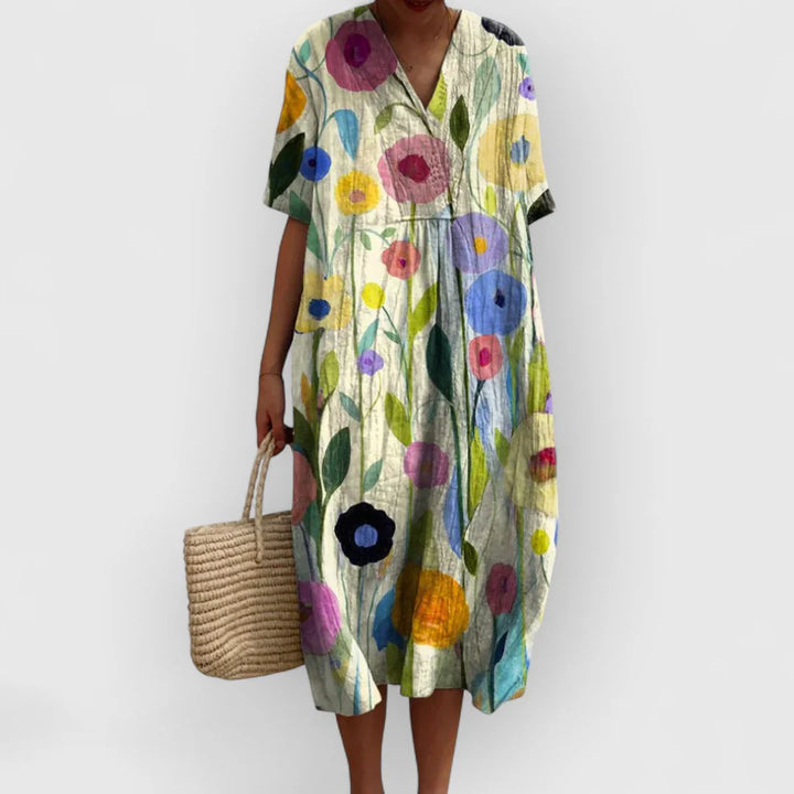 Midikleid mit Blumenmuster für Damen Strukturierte Oberfläche mit Allover-Print