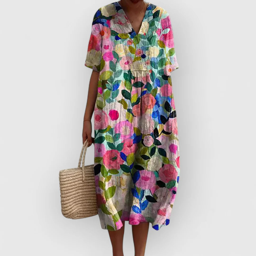 Midikleid mit Blumenmuster für Damen Strukturierte Oberfläche mit Allover-Print