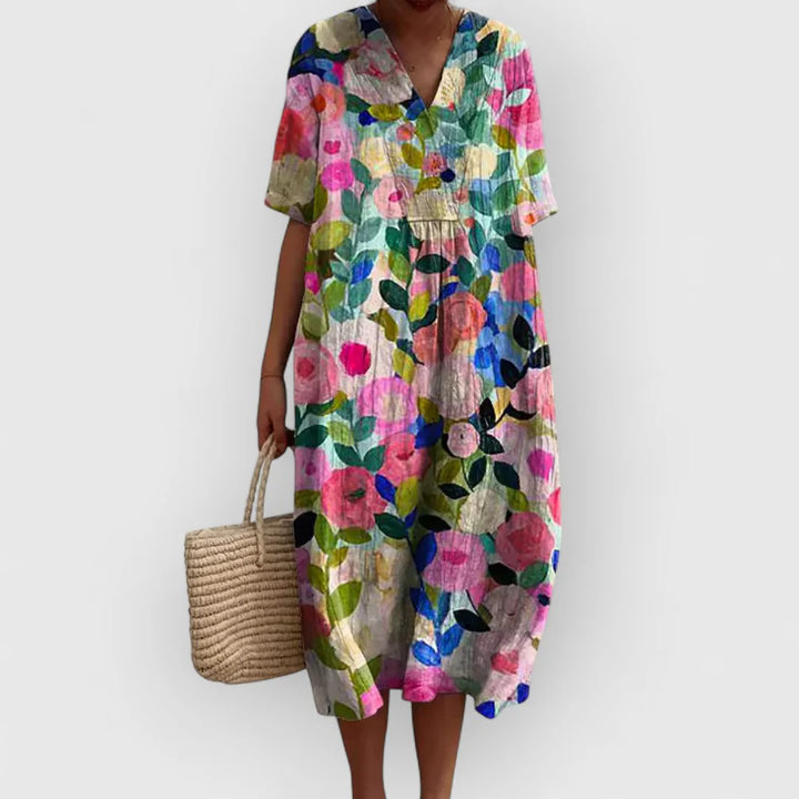 Midikleid mit Blumenmuster für Damen Strukturierte Oberfläche mit Allover-Print