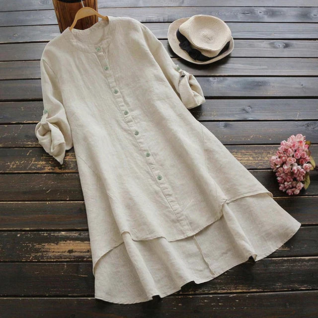 Gabbi – Übergroßes Sommerkleid aus Baumwollleinen