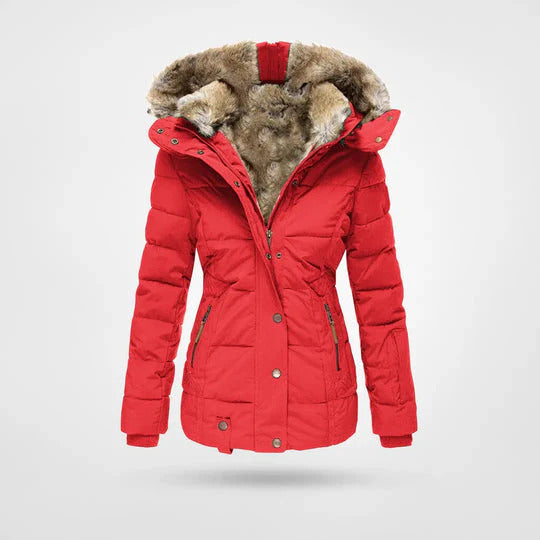 Elvira – Winterjacke mit Pelzkragen und schmaler Passform