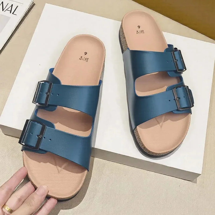 Slip-On-Sandalen Unisex – Zwei Schnallenriemen mit anatomisch geformtem Fußbett