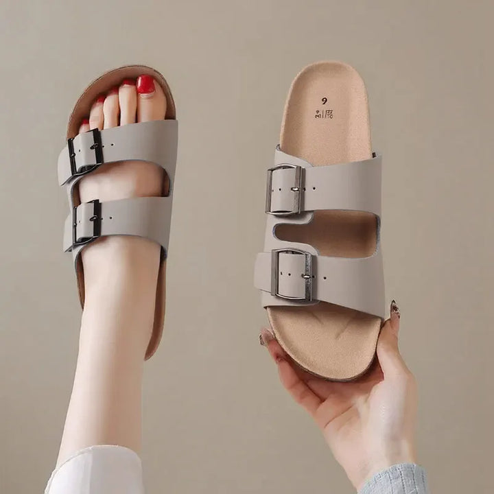 Slip-On-Sandalen Unisex – Zwei Schnallenriemen mit anatomisch geformtem Fußbett