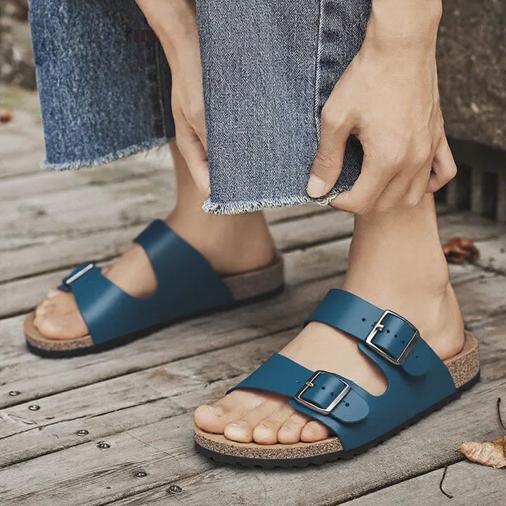 Slip-On-Sandalen Unisex – Zwei Schnallenriemen mit anatomisch geformtem Fußbett