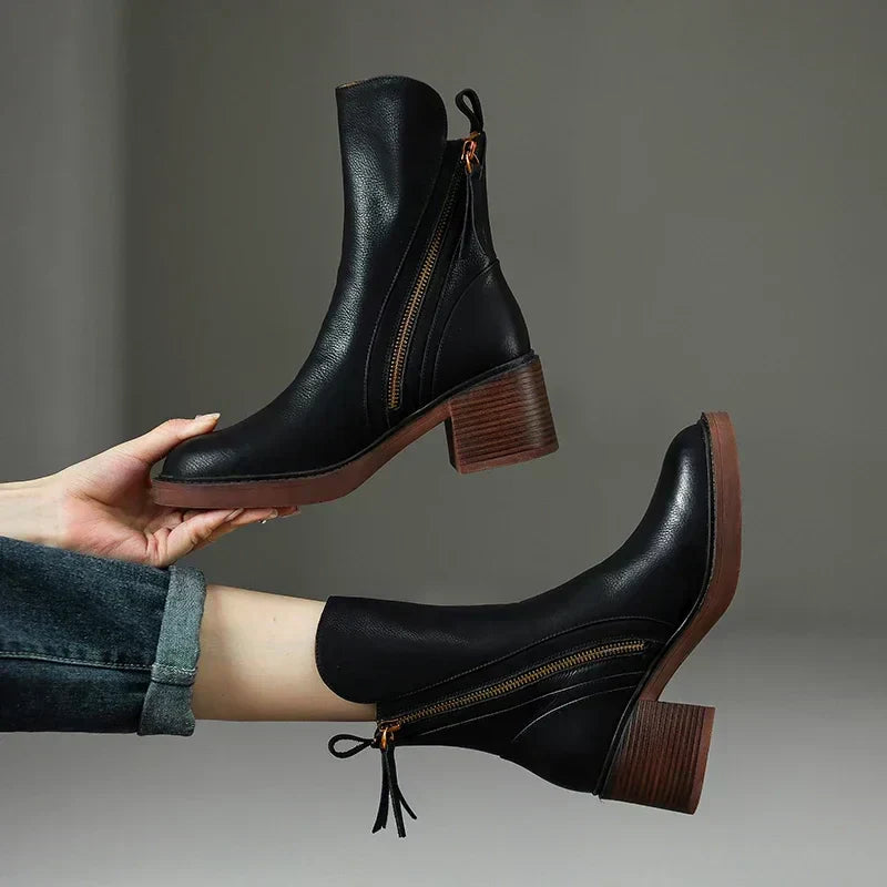 Sonia | Premium Leren Enkellaarsjes – Stijlvol & Comfortabel
