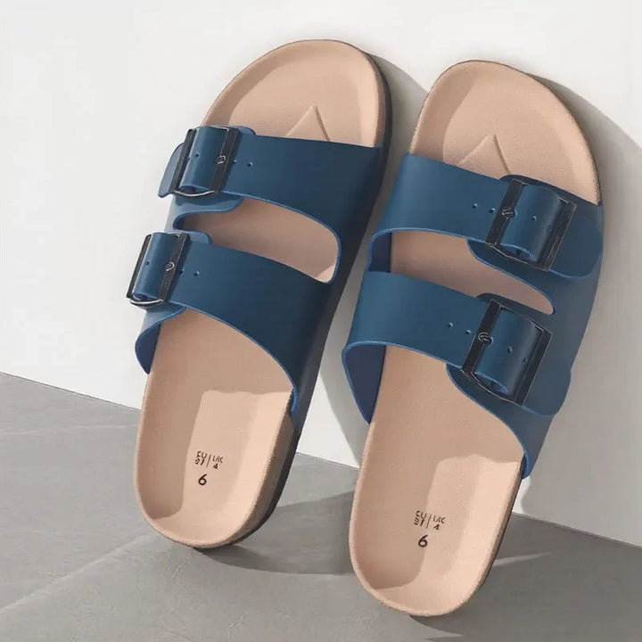 Slip-On-Sandalen Unisex – Zwei Schnallenriemen mit anatomisch geformtem Fußbett