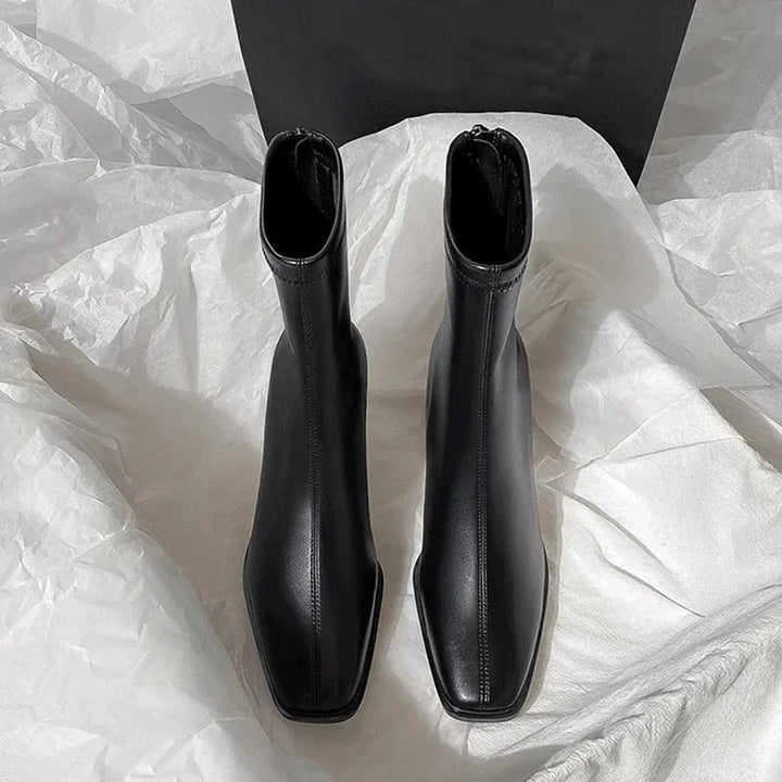 Helga | Elegante Winterstiefel mit quadratischer Spitze