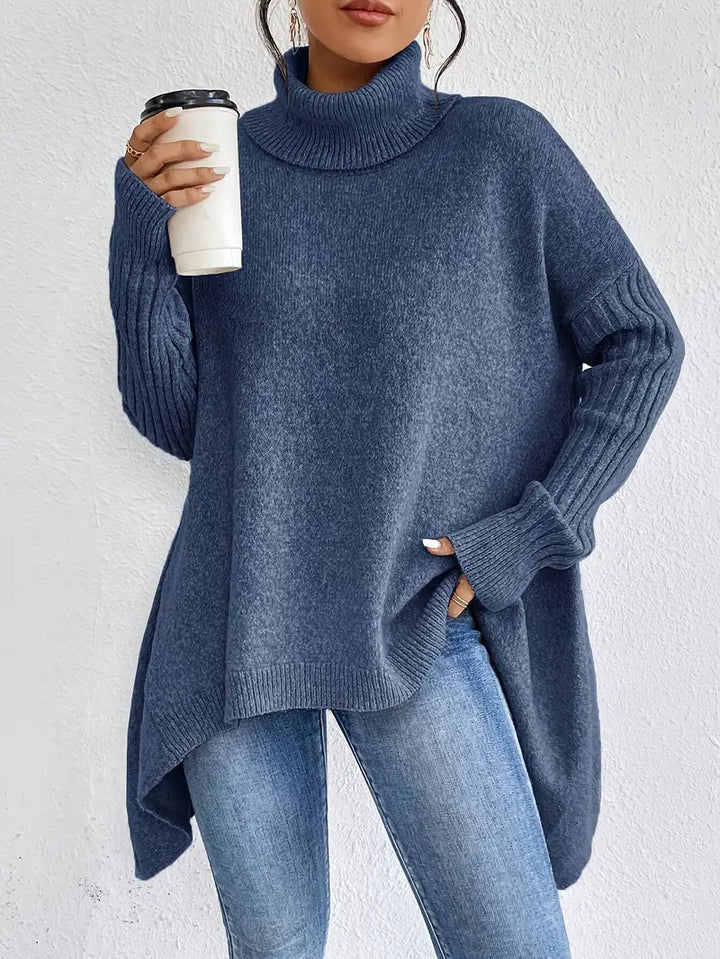 Bridgette - Bequemer langer Rollkragenpullover
