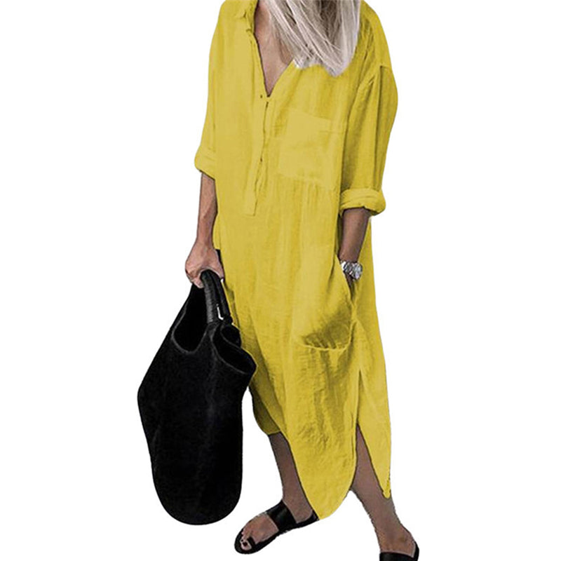 Icone™ ShirtDress: Fließendes Hemdkleid mit Seitenschlitz