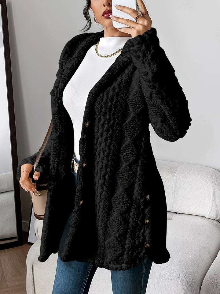 Chloe – Plüsch-Hoodie-Strickjacke