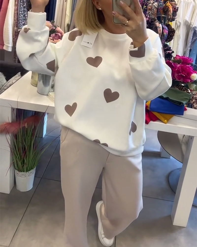 Mila – Pullover aus Baumwollmischung mit Herzen