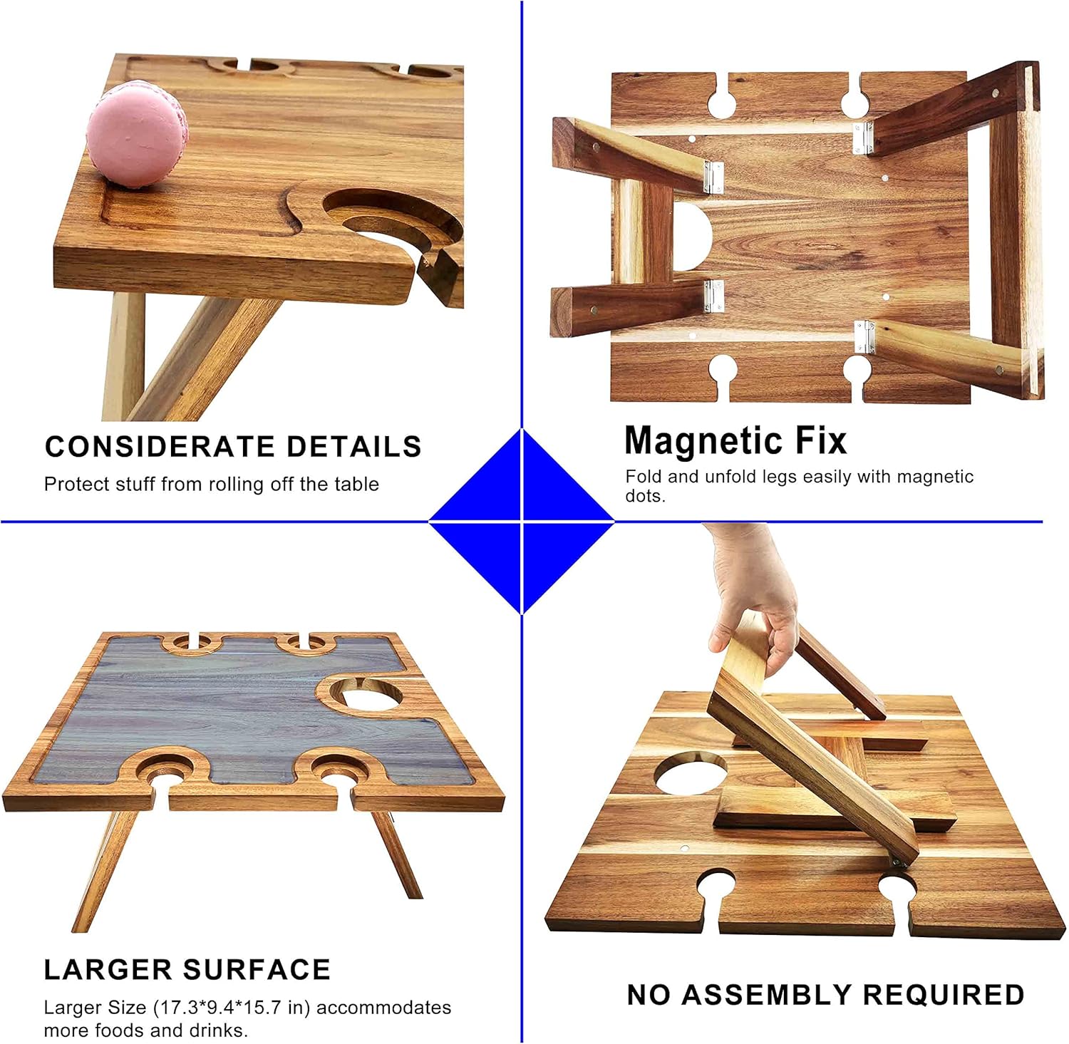 WineTote™ – Deluxe Tragbarer Picknick-Weintisch