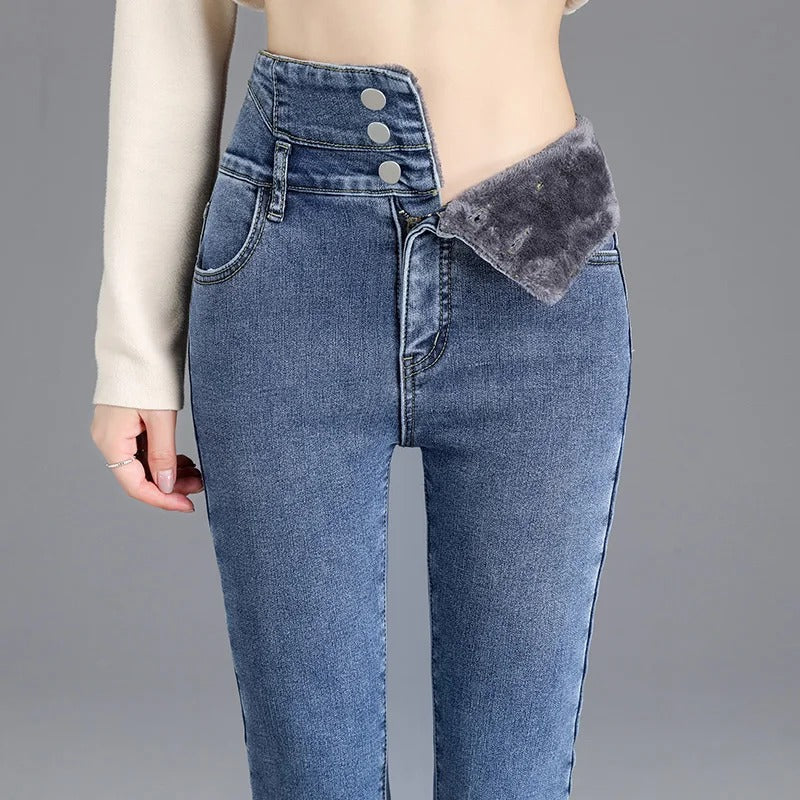 Anneliese | Stylische High-Waist-Jeans mit Fleecefutter