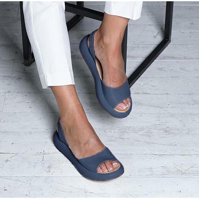 Elegante Damensandalen mit offenem Plateau