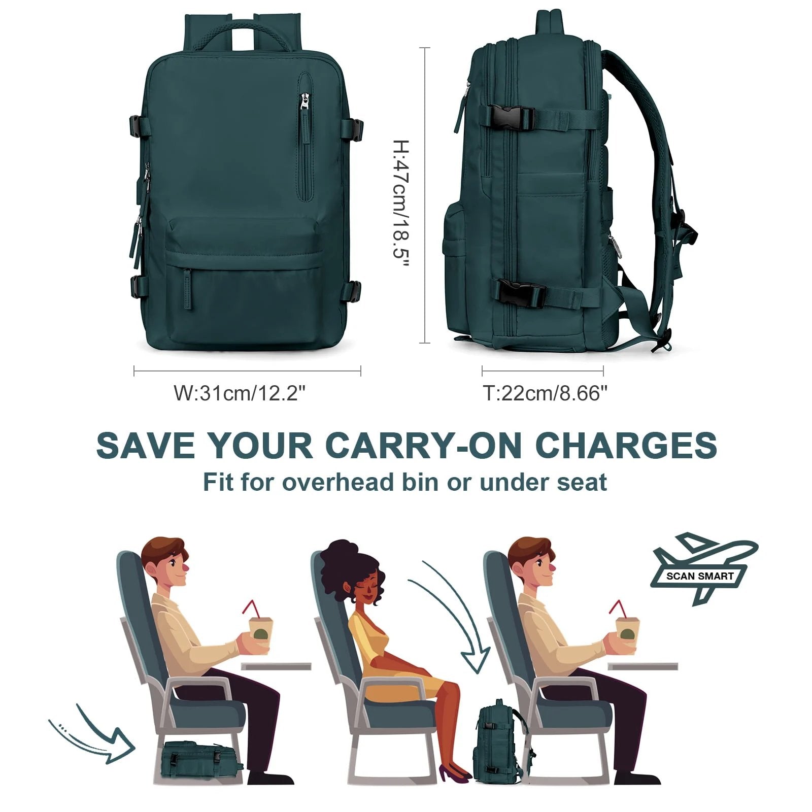 Rucksack – Große wasserdichte Reisetasche für Wandern & Reisen