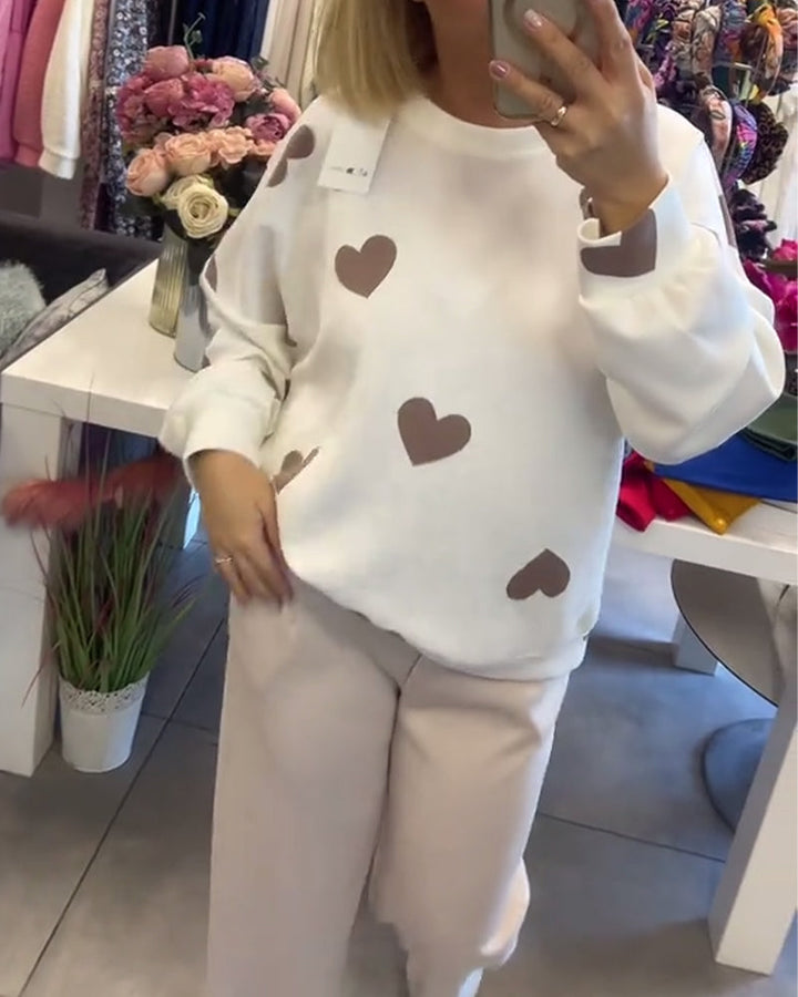 Mila – Pullover aus Baumwollmischung mit Herzen