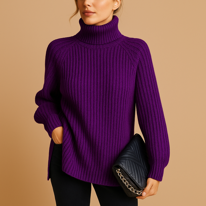 Rollkragenpullover mit weicher Textur und minimalistischem Design für Damen | Jinte