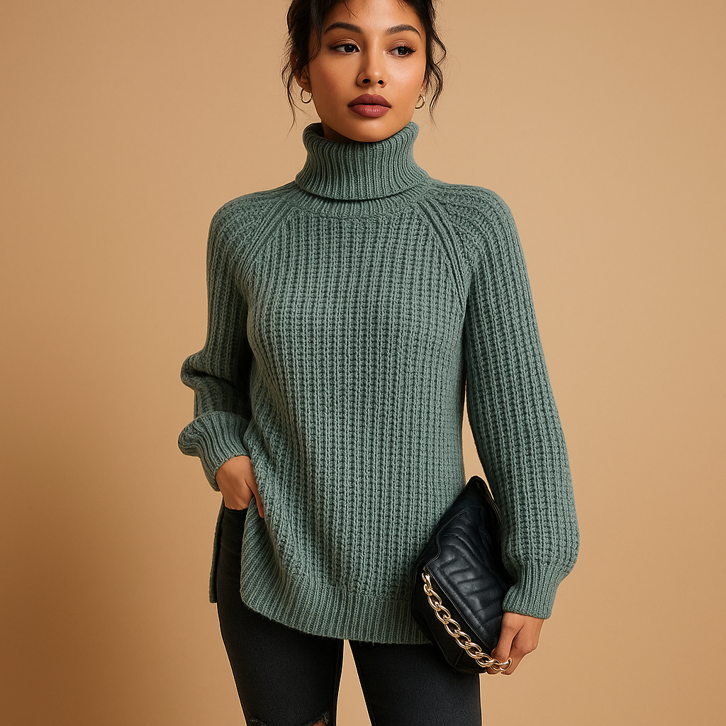 Rollkragenpullover mit weicher Textur und minimalistischem Design für Damen | Jinte