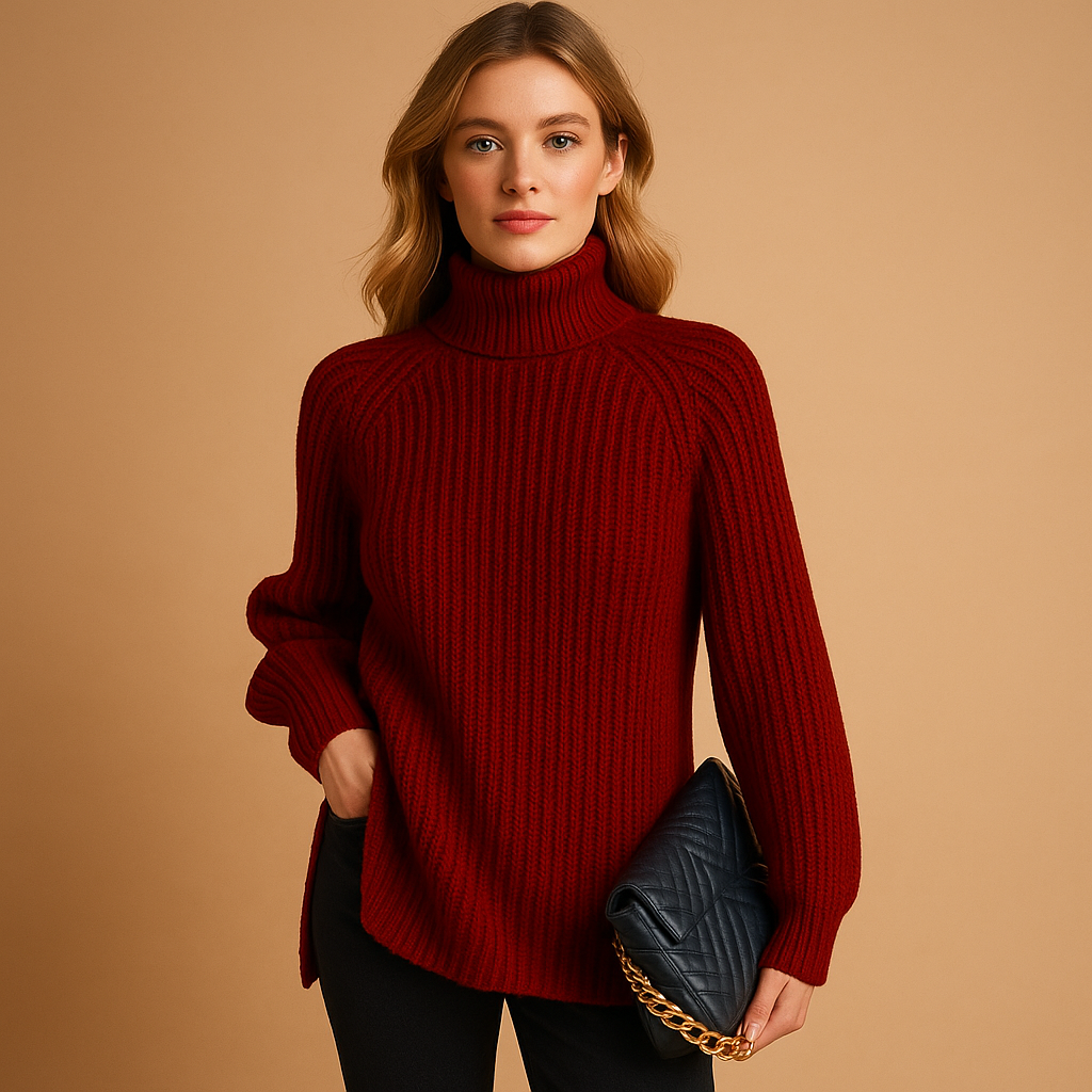 Rollkragenpullover mit weicher Textur und minimalistischem Design für Damen | Jinte