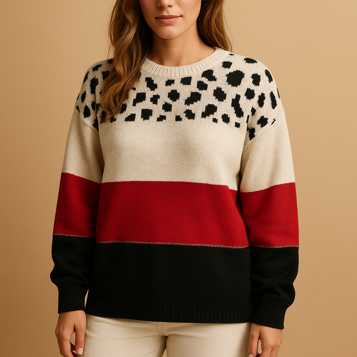 Damenpullover mit Leopardenmuster und bequemer Passform | Malou