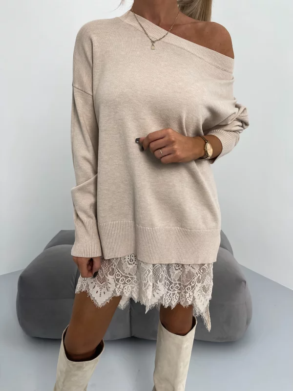Schlanker Off-The-Shoulder-Pullover