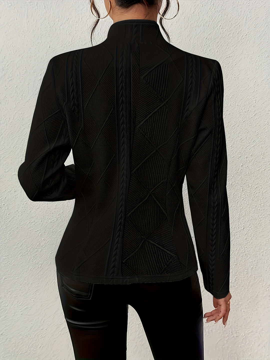 Blazerjacke mit Struktur Damen – Strukturierte Oberfläche mit Stehkragen
