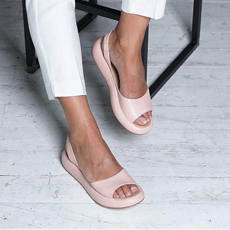 Elegante Damensandalen mit offenem Plateau
