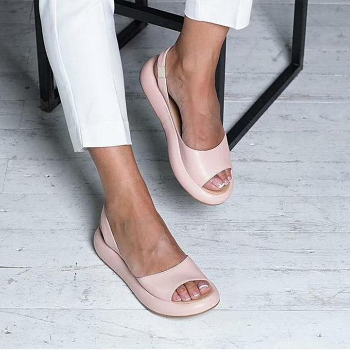 Elegante Damensandalen mit offenem Plateau
