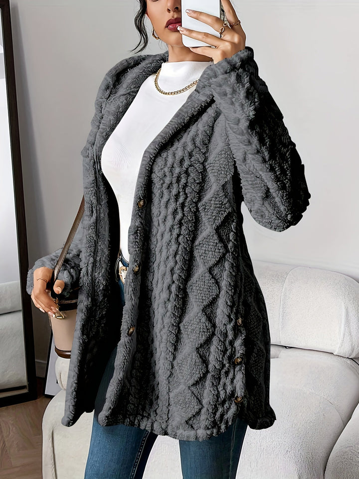Chloe – Plüsch-Hoodie-Strickjacke