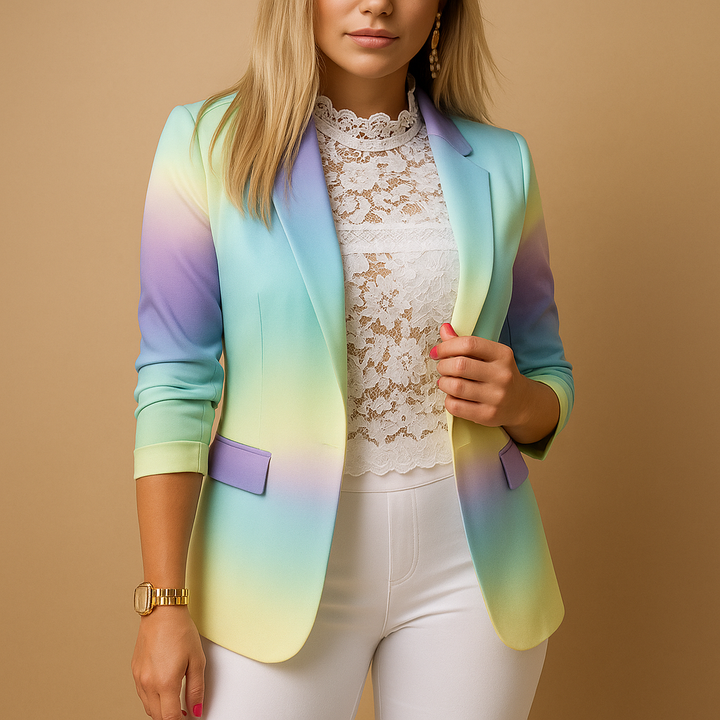 Rive | Eleganter Damenblazer mit auffälligem Print und Schalkragen