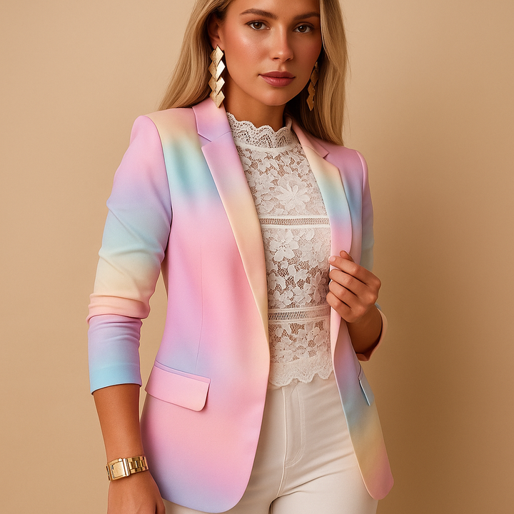 Rive | Eleganter Damenblazer mit auffälligem Print und Schalkragen