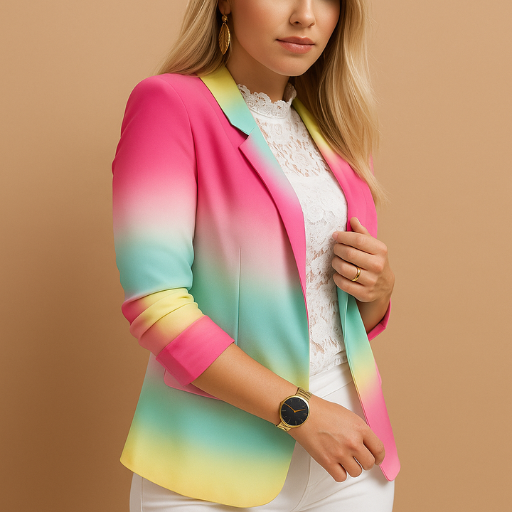 Rive | Eleganter Damenblazer mit auffälligem Print und Schalkragen