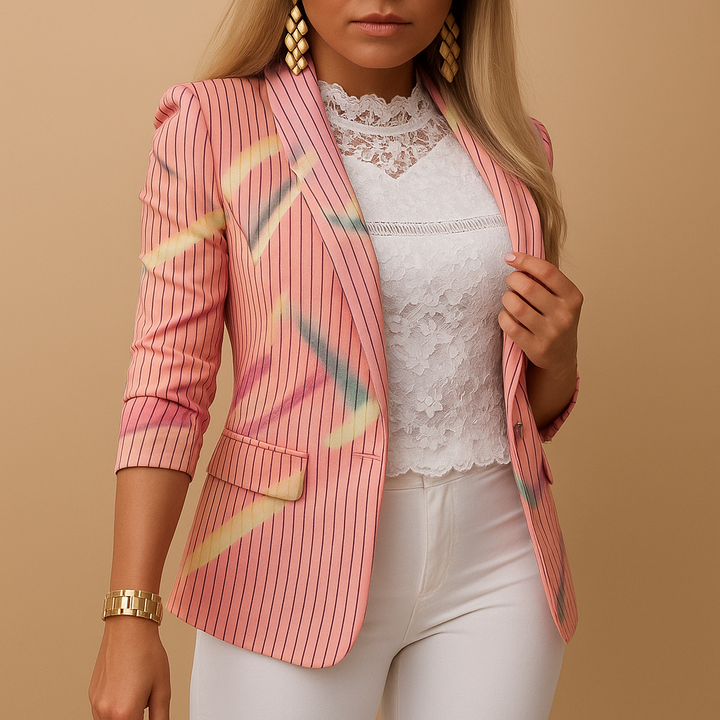 Rive | Eleganter Damenblazer mit auffälligem Print und Schalkragen