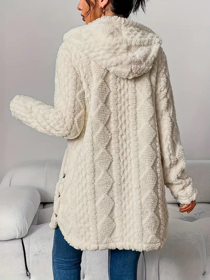 Chloe – Plüsch-Hoodie-Strickjacke