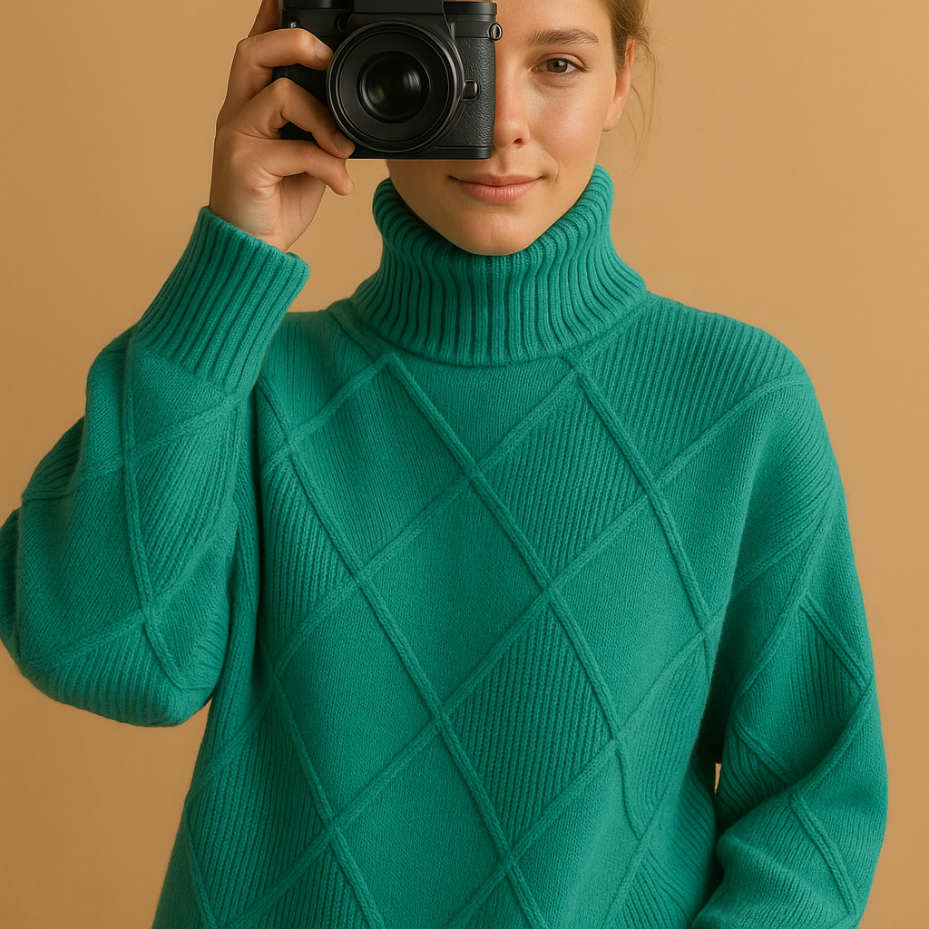 Gestrickter Damenpullover mit Rollkragen | Mila