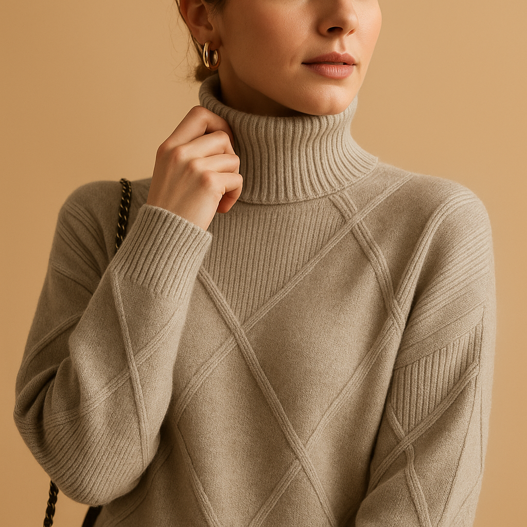 Gestrickter Damenpullover mit Rollkragen | Mila