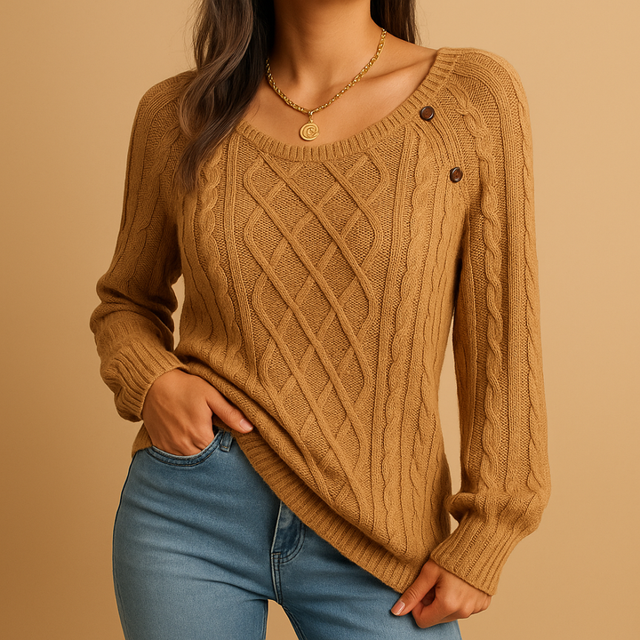 Gestrickter Pullover mit langen Ärmeln für Damen | Marije