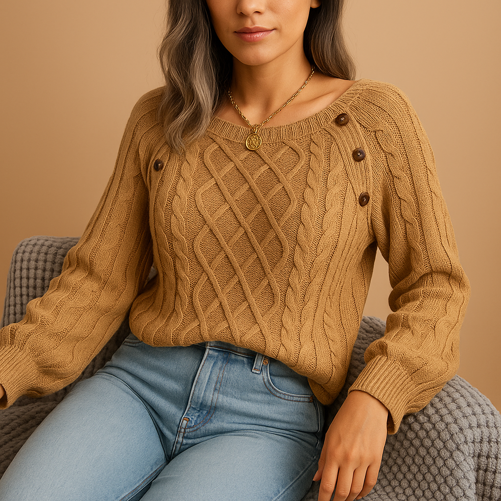 Gestrickter Pullover mit langen Ärmeln für Damen | Marije