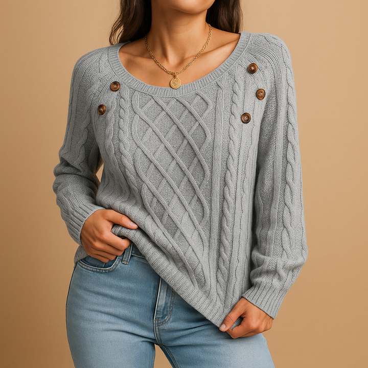 Gestrickter Pullover mit langen Ärmeln für Damen | Marije