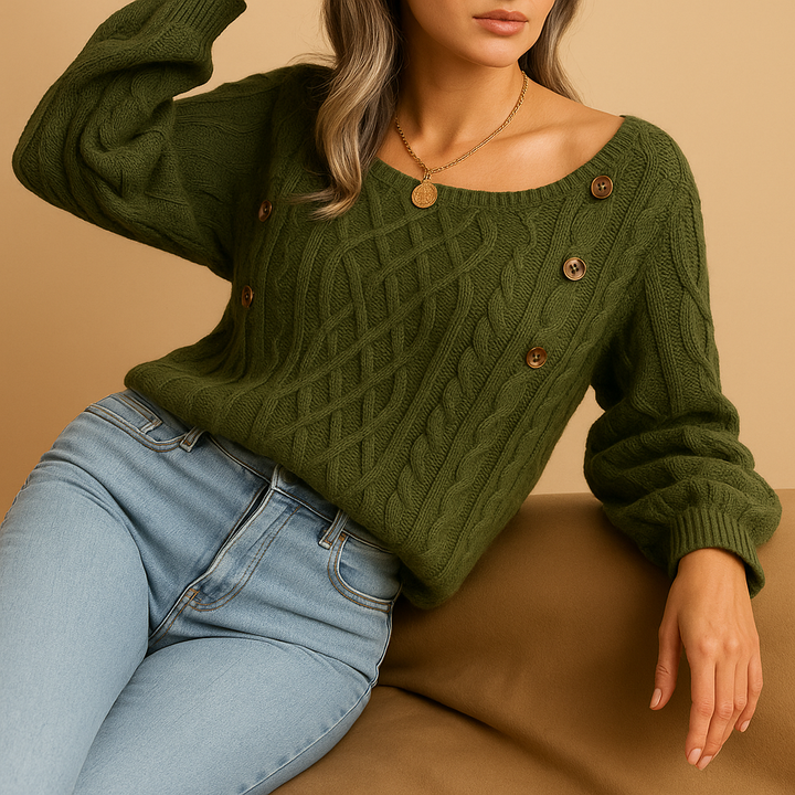 Gestrickter Pullover mit langen Ärmeln für Damen | Marije