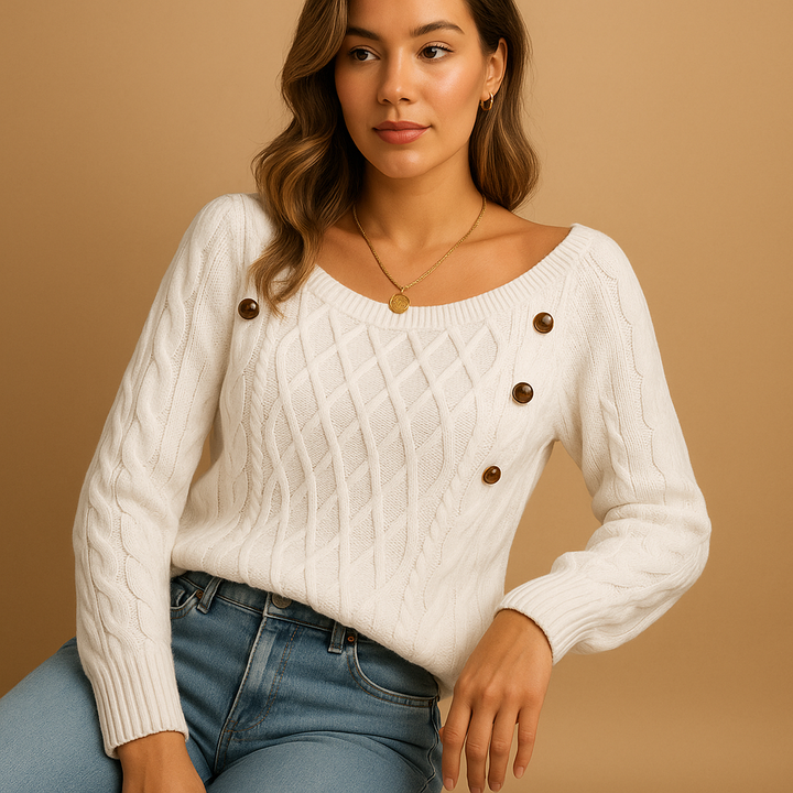 Gestrickter Pullover mit langen Ärmeln für Damen | Marije