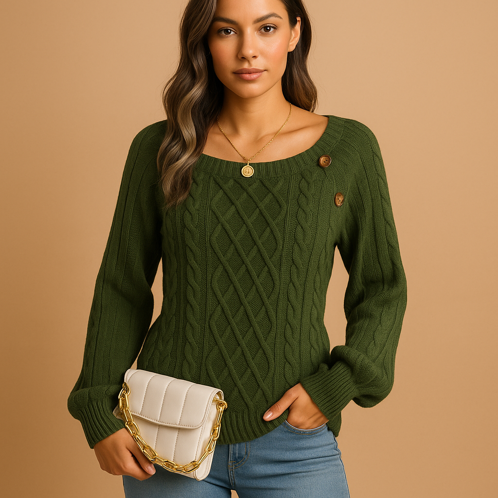 Gestrickter Pullover mit langen Ärmeln für Damen | Marije