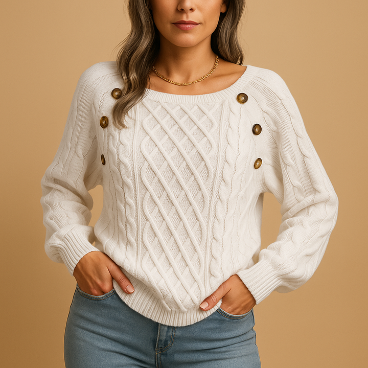 Gestrickter Pullover mit langen Ärmeln für Damen | Marije