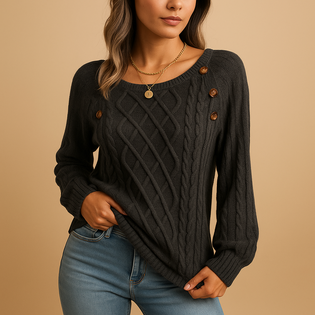 Gestrickter Pullover mit langen Ärmeln für Damen | Marije