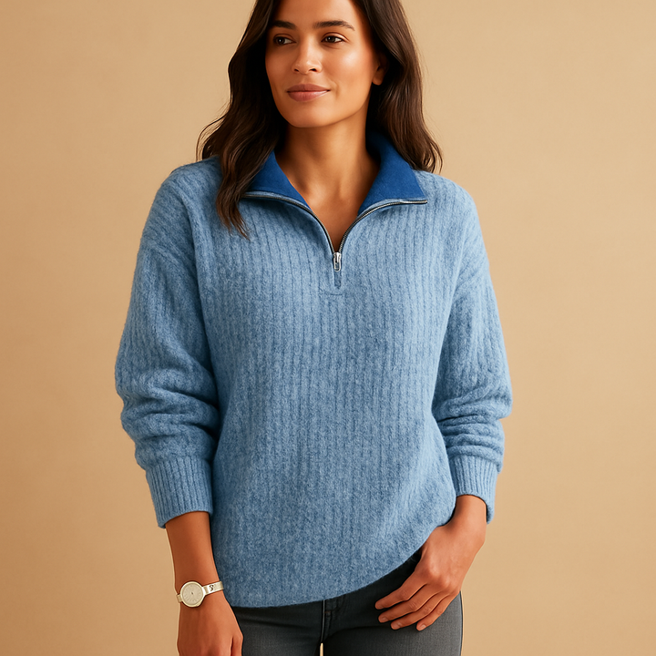 Half-Zip-Pullover mit Stehkragen für Damen | Marije