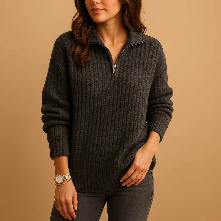 Half-Zip-Pullover mit Stehkragen für Damen | Marije